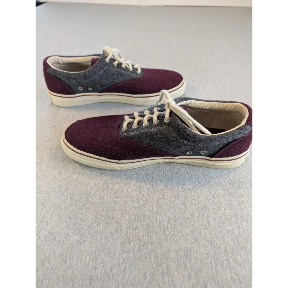 Sperry Top-Sider Men's Wool Lace-Up Casual Sneakers Purple/Gray Size 11M Good